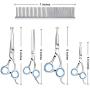 Professional Dog Grooming Scissors with Safety Round Tip - Heavy Duty Stainless Steel Grooming Scissors for Dogs Cat Pet - Pet Grooming Scissors Kit 6 Pcs for Cat Dog Grooming