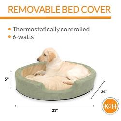 K&H Pet Products Thermo-Snuggly Sleeper Heated Pet Bed Sage