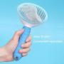 Pets Cat and Dog Hair Brush,Easy Self Cleaning,No More Shedding,Pet Supplies Pet Comb(Blue Thin)