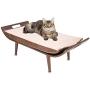 Penn-Plax Cat Walk Furniture: Luxury Lounger Cat Bed – Mid-Century Modern – For All Size Cats - Brown (CATFF18)