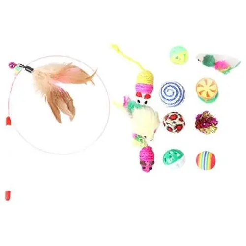 ocijf179 Pet Toy 12Pcs Sisal Spherical Balls Funny Interactive Mouse Cat Toys Gift Pet Supplies - 12pcs ocijf179 Pet Toy 12Pcs Sisal Spherical Balls Funny Interactive Mouse Cat Toys Gift Pet Supplies - 12pcs