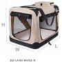 Crazy Queens Portable 3 Door Soft Sided Folding Travel Pet Carrier with Straps and Fleece Mat for Dogs, Cats, Rabbits, Indoor/Outdoor Use