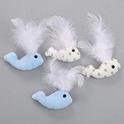 ocijf179 Pet Toy Cat Chew Toy Super Soft Plush Whale Shape Interactive Entertainment Pet Supply - Blue