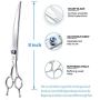 JASON 8'' Curved Dog Grooming Scissors Ergonomic Pets Cats Trimming Shears with Offset Handle and a Jewelled Screw for Right Handed Groomers Long Sharp Comfortable Light-Weight