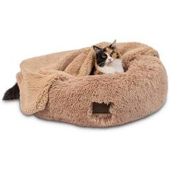 Pet Craft Supply Ultra Soft Plush Calming Medium Small Breed Dog and Cat Bed with Ultra Soft Bonus Blanket