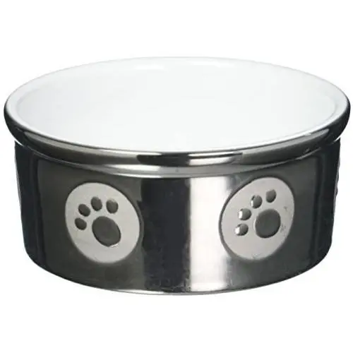 Ethical Pet Products (Spot) DSO6828 Stoneware Paw Print Dog Dish, 5-Inch, Titanium Ethical Pet Products (Spot) DSO6828 Stoneware Paw Print Dog Dish, 5-Inch, Titanium