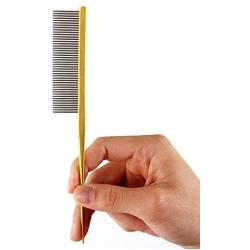 Smith Chu Professional Fine Tooth Pin Tail Comb for Dogs Cats - Aluminium Ally Anti Static Hair Trimmer Combs - Pet Dog Grooming Teasing Comb for Dog Groomers