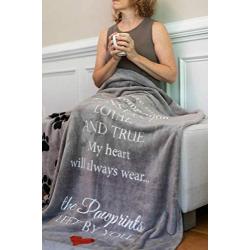 Pawprints Left by You Pet Memorial Blanket with Heartfelt Sentiment - Comforting Pet Loss/Pet Bereavement Gift (Non Personalized)