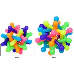 XIHONGSHIR Dog Toys Balls, Dog Toys Squeaky Balls, Dog Ball Chew Toy, Tooth Cleaning, Exercise Game Balls, for Cats, Puppies, Small Medium Pets (3Pcs),Rainbowcolor,6cm