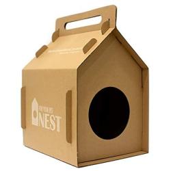 NEST Corrugated Cat Cardboard Pet House Tower Condo Apartment Pet Cat Furniture for Cats and Kittens Catnip Cave for Pets Kitties Cat Accessories Gingerbread Box House