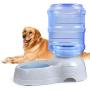 TENINYU Pet Water Dispenser Station - 3 Gal Replenish Pet Waterer for Dog Cat Animal Automatic Gravity Water Drinking Fountain Bottle Bowl Dish Stand