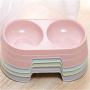LFOZ Pet New Macarone Double Pet Bowl Plastic Puppy Cat Food Water Drinking Dish Feeder Cat Puppy Feeding Supplies Small Dog Accessories (Color : Random)