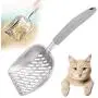 Ezeso 13.7'' Cat Litter Scoop Shovel Durable Kitten Litter Scooper with Deep Shovel Fast Sifting Pet Dog Pooper Scooper Cleaning Tool with Rubber Handle (Light Gray)