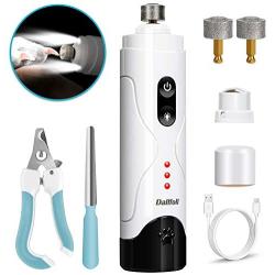 Dallfoll Dog Nail Grinder with LED Light, 3-Speed Electric Rechargeable Pet Nail Trimmer with Pet Nail Clipper and File, Painless Paws Grooming & Smoothing for Small Medium Large Dogs Pet