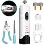 Dallfoll Dog Nail Grinder with LED Light, 3-Speed Electric Rechargeable Pet Nail Trimmer with Pet Nail Clipper and File, Painless Paws Grooming & Smoothing for Small Medium Large Dogs Pet