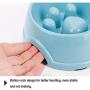 Rantow Double Dogs Bowls - Non-Slip Slow Feeder Dog Bowl Preventing Choking Fun Stainless Steel Pet Drink Water Bowl for Medium Small Dogs Cats