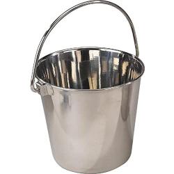 Pro Select Heavy Duty Stainless Steel Handled Snag Free Design Dog & Animal Feeding Pails