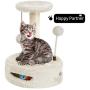 PGFUN 2 in 1 Cat Scratching Post Natural Sisal Cat Claw Scratcher with Interactive Ball Toy for Small Cats and Kittens