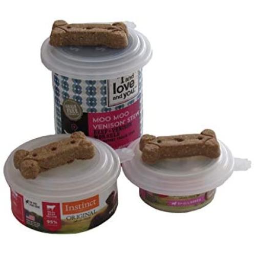 Smarter-Seal, Pet Food Can Lids, 4-Pack, Clear Color, For Dog and Cat Food, One Size Lid Fits Most Sizes