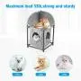isYoung Cat House, 2 Tier Assemblable Cat Condo, 2-Story Cat Bed Washable Linen Easy Installation and Disassembly with Cat Toy (Grey) isYoung Cat House, 2 Tier Assemblable Cat Condo, 2-Story Cat Bed Washable Linen Easy Installation and Disassembly with Cat Toy (Grey)