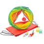 Cat Tunnel for Indoor Cats, Includes Storage Bag and Toys (45 x 10 in, 6 Pieces)
