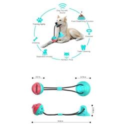 Dog Chew Toys with Sucker, Dogs Training Treats Teething Rope Toys with Suction Cup for Boredom, Dog Puzzle Treat Food Dispensing Ball Toy, Suitable for Small Large Dogs