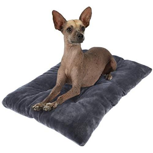 SHU UFANRO Dog Bed Crate Bed Washable Anti-Slip Dog Crate Pad Luxurious Self Warming Flannel Pet Bed for Large Medium Small Dogs and Cats 24''/30''/36''/42''