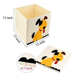 Mogoko Foldable Dog Cat Toys Storage Basket， Fabric Pet Toy Organizer Bin