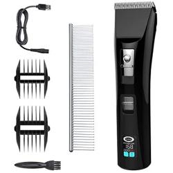 Dog Clippers,Pet Grooming Clippers,Dog Shaver with Liquid Crystal Display Professional Electric Clippers Cordless Rechargeable, Dog Hair Cutter for Thick Coats Long Haired Dog Cat