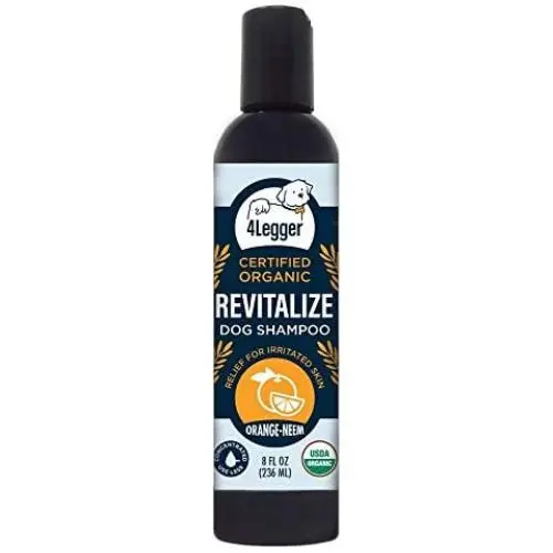 4Legger All Natural Neem Dog Shampoo - USDA Certified Organic Dog Shampoo with Orange Essential Oil - Neem Oil Dog Shampoo for Dry and Itchy Sensitive Skin Hypoallergenic Concentrated USA - 8 oz 4Legger All Natural Neem Dog Shampoo - USDA Certified Organic Dog Shampoo with Orange Essential Oil - Neem Oil Dog Shampoo for Dry and Itchy Sensitive Skin Hypoallergenic Concentrated USA - 8 oz