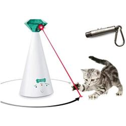 Ruff n Ruffus Automatic Laser Cat Toy + Free Bonus 3-in-1 Chase Toy | Interactive Cat Chase Toy | 3 Rotating Modes | Auto Shut-Off | AA Battery Operated | Kitten/Cat Owner’s Gift Idea