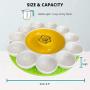 PICKIT Pets Daisy Bowl - Premium Ceramic Slow Feeder Bowls for Cats and Small Sized Dogs, Microwave and Dishwasher Safe