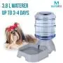 Automatic Dog Water Bowl with Wide Bowl for Dogs Cats Small Pets Under 30 lbs, 1 Gallon 3.8 Liter Capacity Replendish Gravity Waterer with Safety Twist Lock Opening, Dog Food Recipe eBook Included