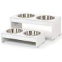 PetFusion Elevated Dog Bowls, Cat Bowls (4'', 8'' Tall Options). Bamboo w/Water Resistant Seal. US Food Grade Stainless Steel Raised Bowls