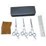 Sonnyridge Professional Grade Stainless Steel Grooming Scissors for Dogs or Cats - Grooming Scissors Kit Includes Staight, Curved, Thinning Scissors with Comb and a 3 Grinding Port Nail Filer