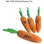 Hiidocat (4 Pack) Plush Squeaky Dog Toy Stuffed Interactive Pet Toys Plush Toy Carrot Set of 4 Pieces Cute Smiling Carrot Plush Chew Squeaker Dog Puppy Cat Vegetable Carrot Sound Voice Plush Toy