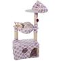 47'' Cat Tree Tower Condo Furniture Scratching Climb Holder Purple Big Point