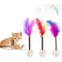 N/ hfjeigbeujfg Squeak Toys,Molar Chew Play Toy Dog Cats Puppy Pet Matatabi Rattan Ball Bell Feather Teaser Chew Stick Molar Toy - Random Color