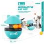 Pecute Cat Toy Interactive Cat Tumbler Toy Ball Pet Treat Leaking Toy with Dual Rolling Balls & Teasing Wand for Cats Kitten Puppy Exercise