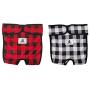 Miaododo Medium Large Dog Diapers Female,Reusable Plaid Printing Dog Diapers Covers Female with Velco Washable Dog,S-XL,Extra Large (L(27.56-35.43 Waist), Red+ Grey)