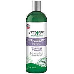 Vets Best Hypo-Allergenic Shampoo for Dogs | Dog Shampoo for Sensitive Skin | Relieves Discomfort from Dry, Itchy Skin | Cleans, Moisturizes, and Conditions Skin and Coat | 16 Ounces