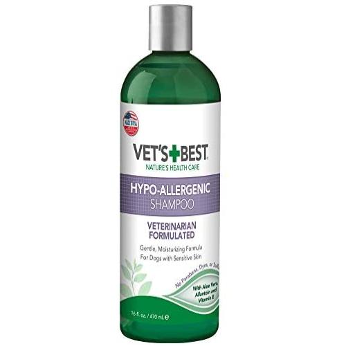Vets Best Hypo-Allergenic Shampoo for Dogs | Dog Shampoo for Sensitive Skin | Relieves Discomfort from Dry, Itchy Skin | Cleans, Moisturizes, and Conditions Skin and Coat | 16 Ounces