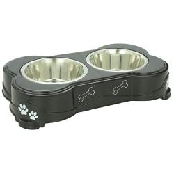 Loving Pets Dolce Diner Dog, 2 Bowl Set, Medium, 1 Quart, Espresso