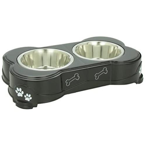 Loving Pets Dolce Diner Dog, 2 Bowl Set, Medium, 1 Quart, Espresso