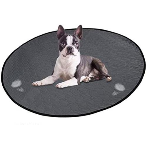 Lukovee Washable Round Dog Pee Pad, 35.435.4 Super Fast Absorbent Reusable Waterproof Comfortable Unscented Puppy Doggy Cat Potty Housebreaking Training Pads Puppy Whelping Mat for Travel Daily Use