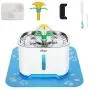 Cat Water Fountain Stainless Steel Drinking Bowl with Activated Carbon Filters and Waterproof Silicone Pet Mat, Auto Circulating Dispenser and Noiseless Pump, LED Refill Window Cat Water Fountain Stainless Steel Drinking Bowl with Activated Carbon Filters and Waterproof Silicone Pet Mat, Auto Circulating Dispenser and Noiseless Pump, LED Refill Window