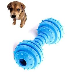 Chenyouwen Pet Toys Great Pet TPR Bite-Resistant Toys Safe Non-Toxic Dumbbells Molar Toys(Yellow) (Color : Blue)