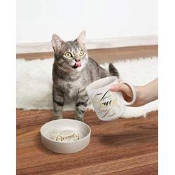 Genuine Fred Howligans Mug & Basic Bowl for Cats - Beauty Queen, White
