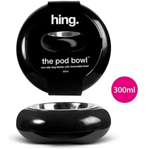 HING Pet Cat Dog Feeding Pod Bowl, 300 g, Small, Black HING Pet Cat Dog Feeding Pod Bowl, 300 g, Small, Black