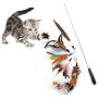 avbxcuecc 6 Pcs/Set Retractable Funny Cat Stick DIY Replacement Head Pet Teaser Toys Set